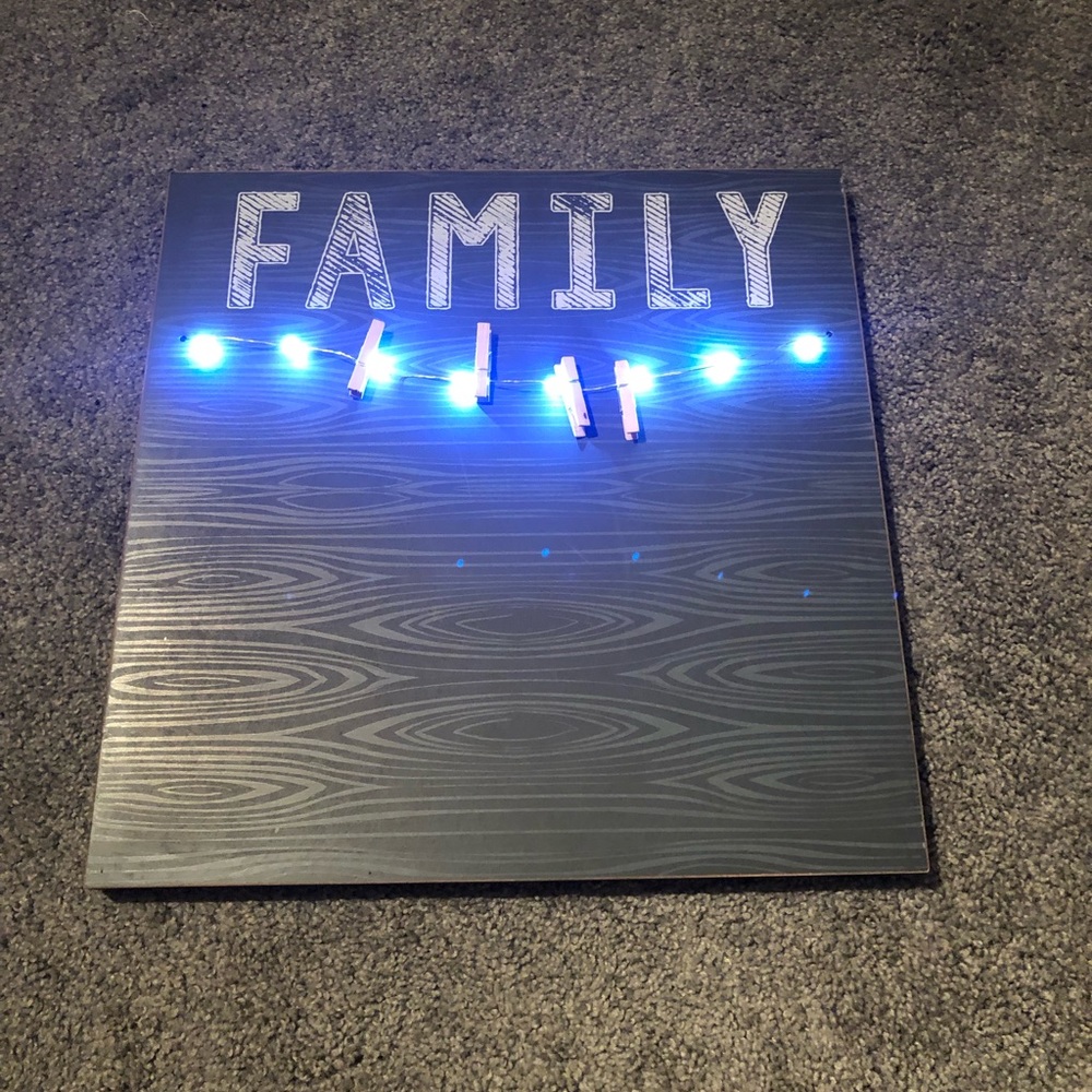 Family Canvas Photo Hanging Frame with Lights